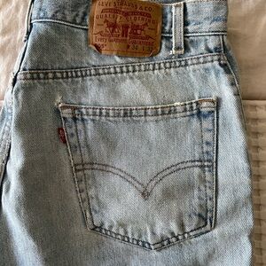 Vintage Levi's 505 cut off jean shorts.